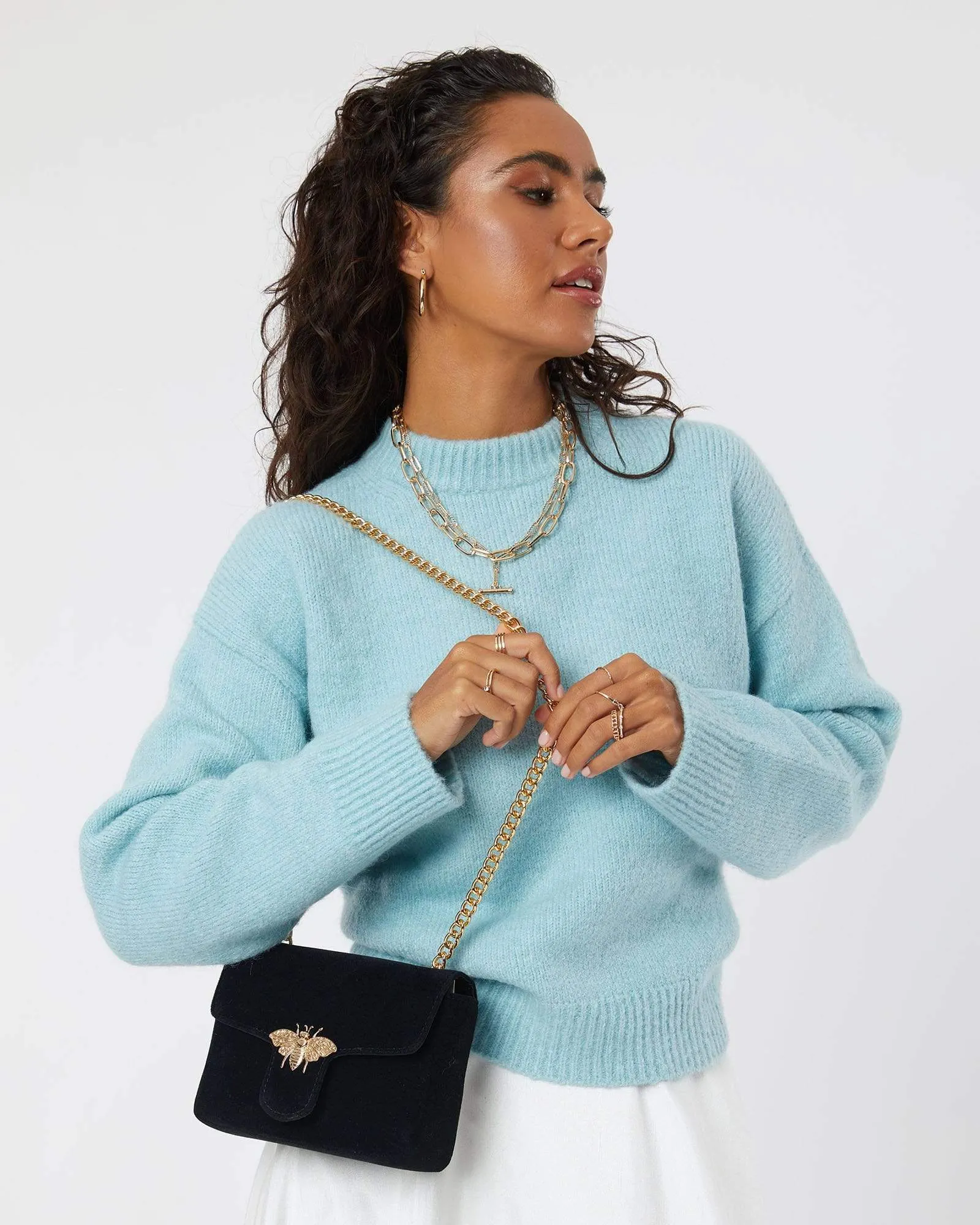 Black Diana Bug Crossbody Bag
