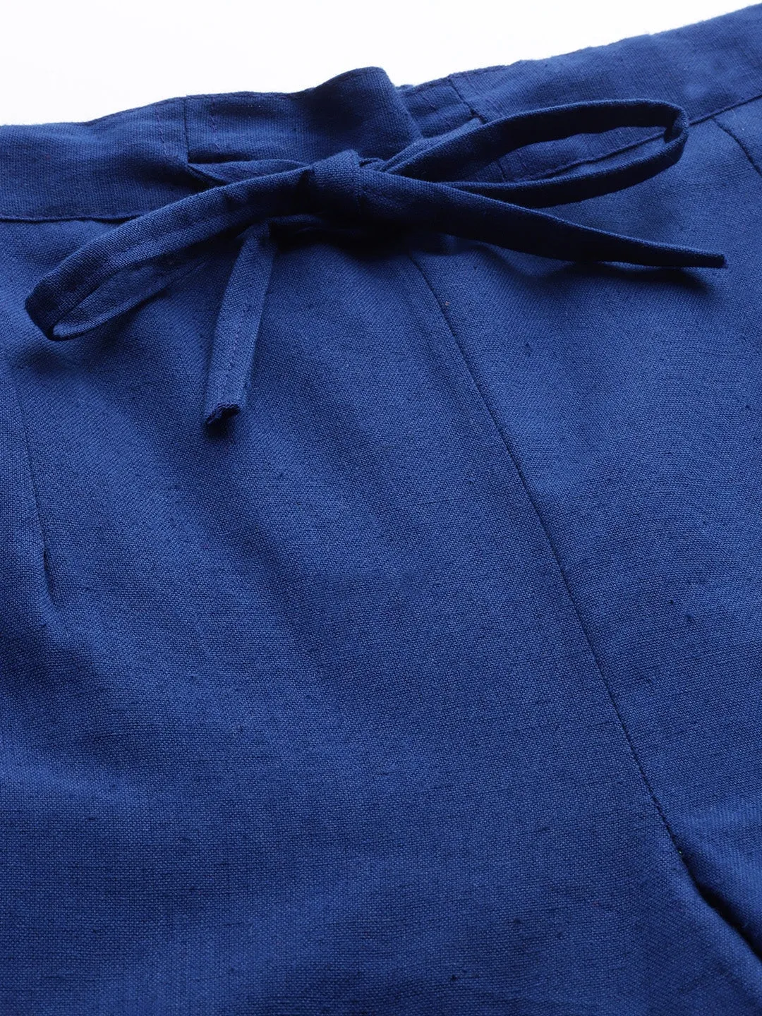 Blue Cotton Fit Trousers
