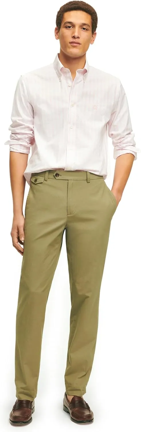 Brooks Brothers Men's Cotton Poplin Slim Fit Stretch Chino Pants