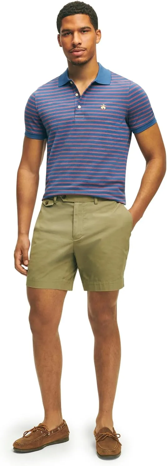 Brooks Brothers Men's Stretch Supima Cotton Poplin Chino 7 Inch Inseam Shorts
