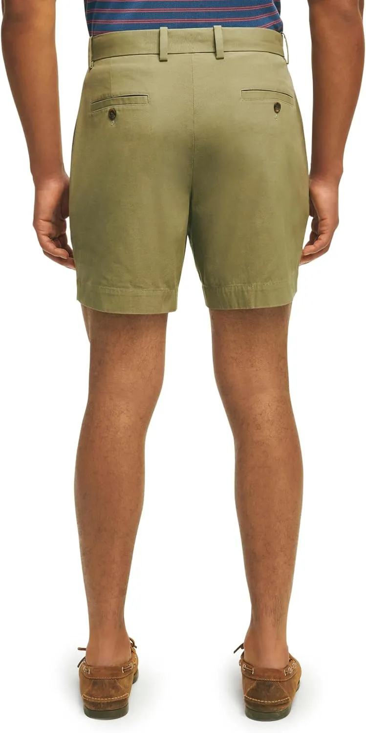Brooks Brothers Men's Stretch Supima Cotton Poplin Chino 7 Inch Inseam Shorts