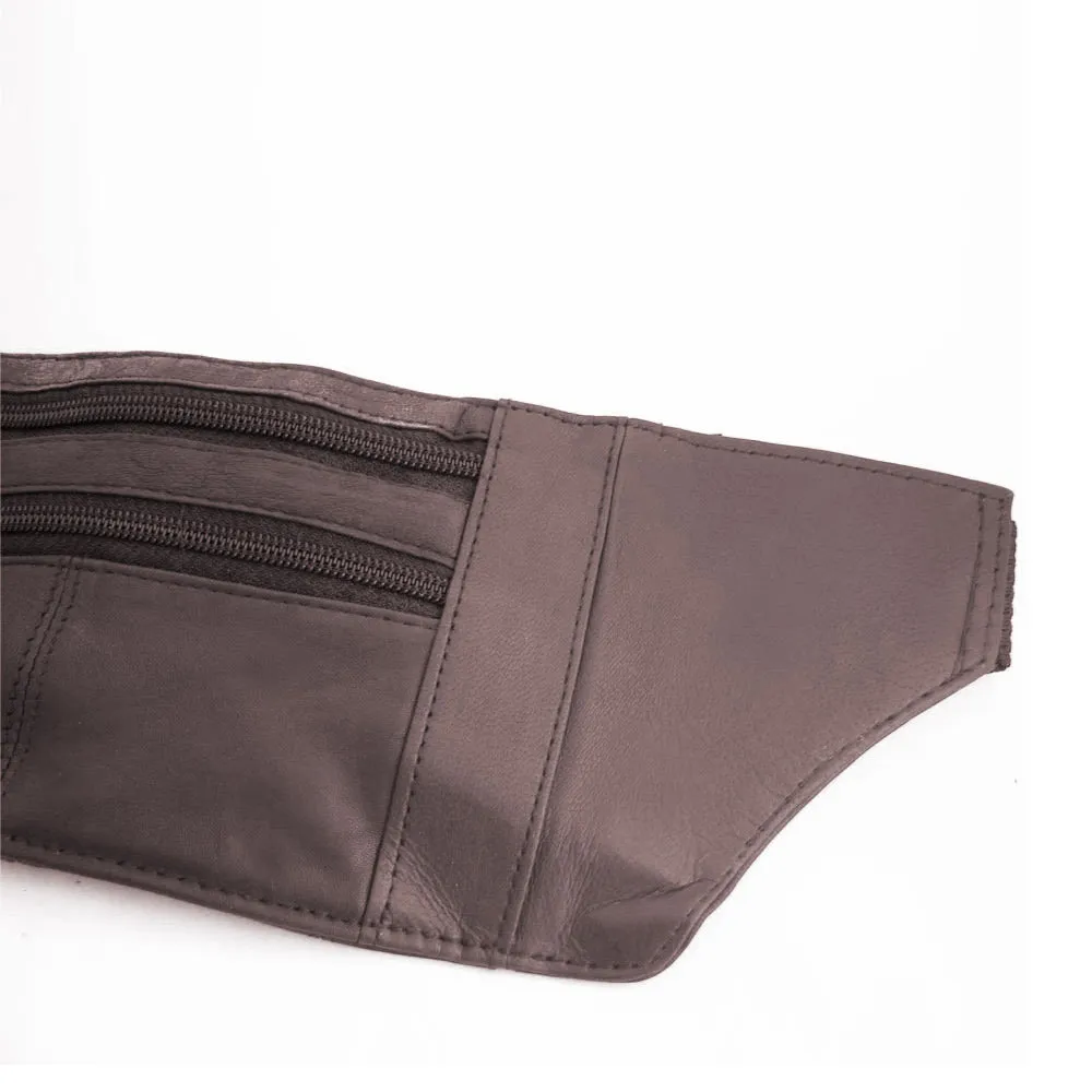 Brown Leather Fanny Pack Waist Bag Pouch Travel Purse New Belt Pocket Adjustable