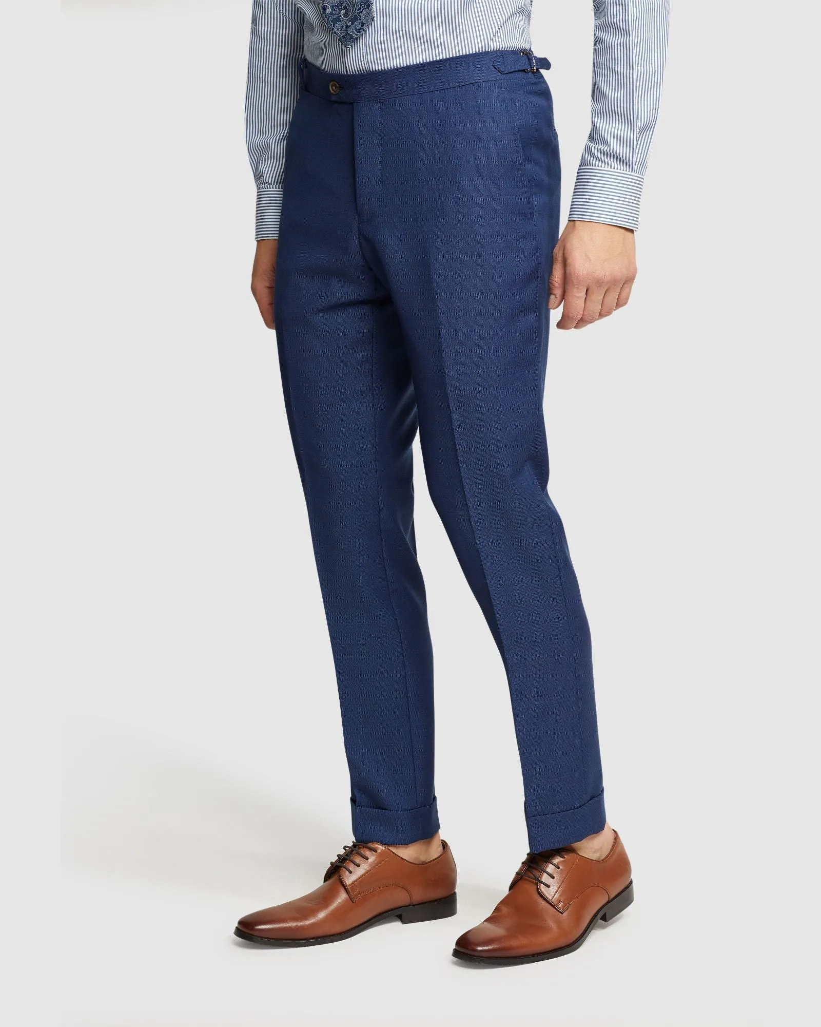 Byron Folded Cuff Wool Suit Trousers
