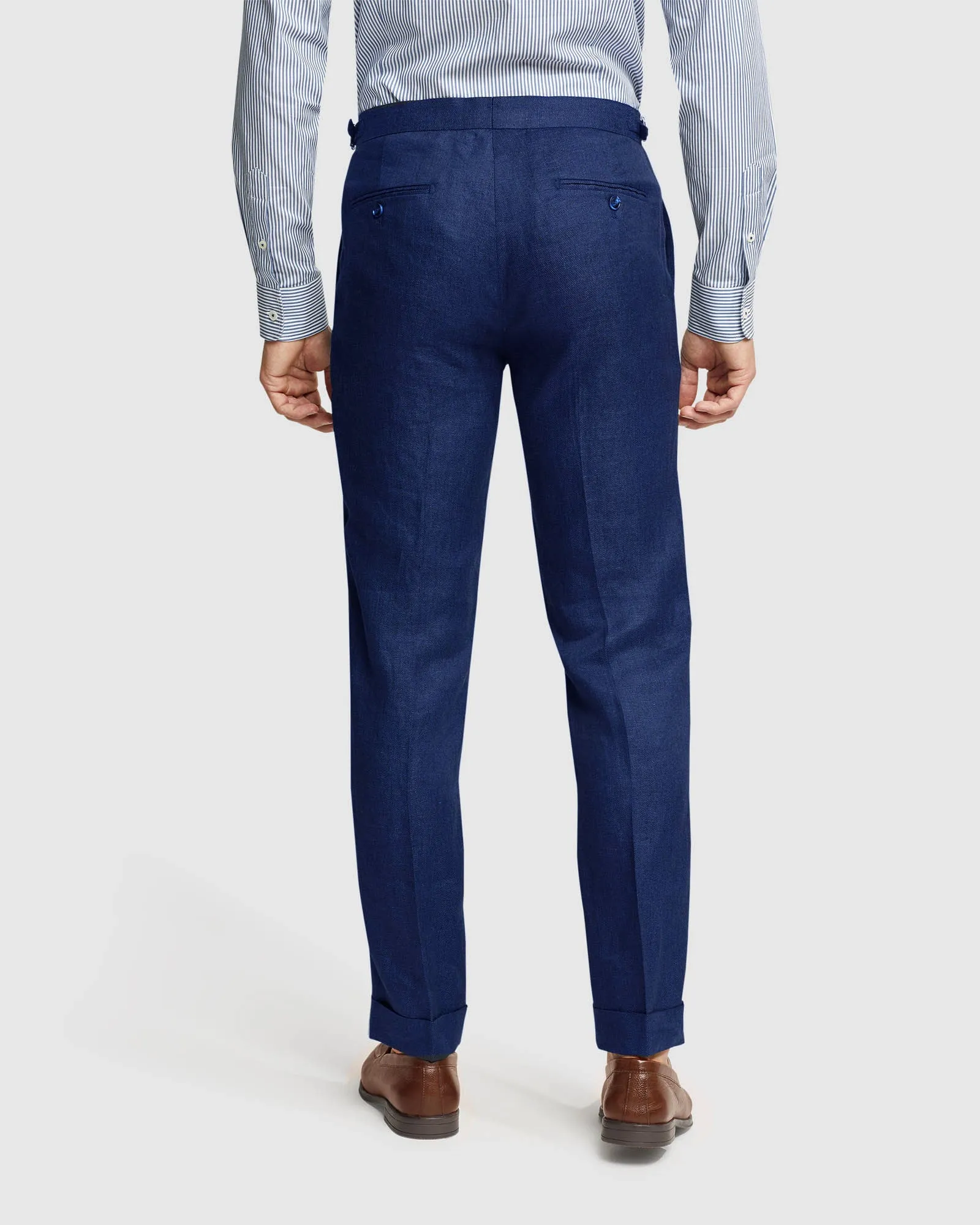 Byron Folded Cuff Wool Suit Trousers