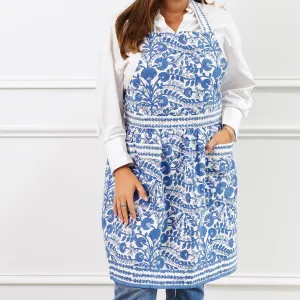 Cactus Flower Blue Apron