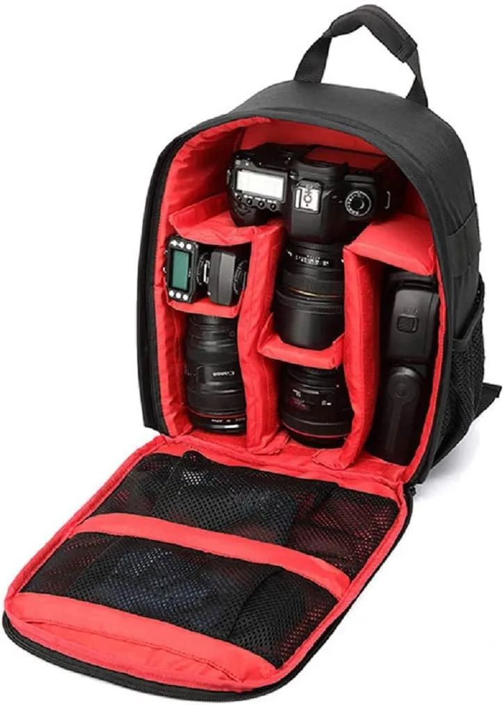 Camera Backpack Waterproof Bag Compact Camera Cases for DSLR/SLR and Accessories (Black 2)