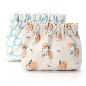 Canvas Makeup Bags Cosmetic Bag for Women Travel Toiletry Bag Accessories Organizer (Beige Blue)