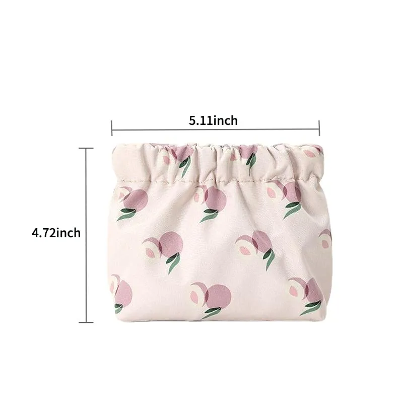 Canvas Makeup Bags Cosmetic Bag for Women Travel Toiletry Bag Accessories Organizer (Beige Blue)