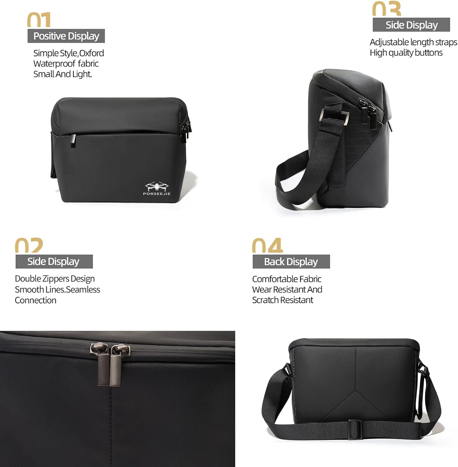 Carrying Case for DJI NEO, Porable Single Shoulder Bag Travel Storage Bag for DJI NEO Accessories (BLack, Medium)