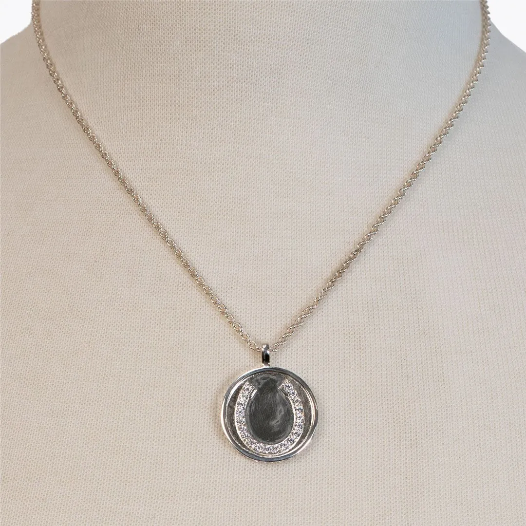 Chauncy Pave Horseshoe Necklace elegant Silver Horseshoe Pendant