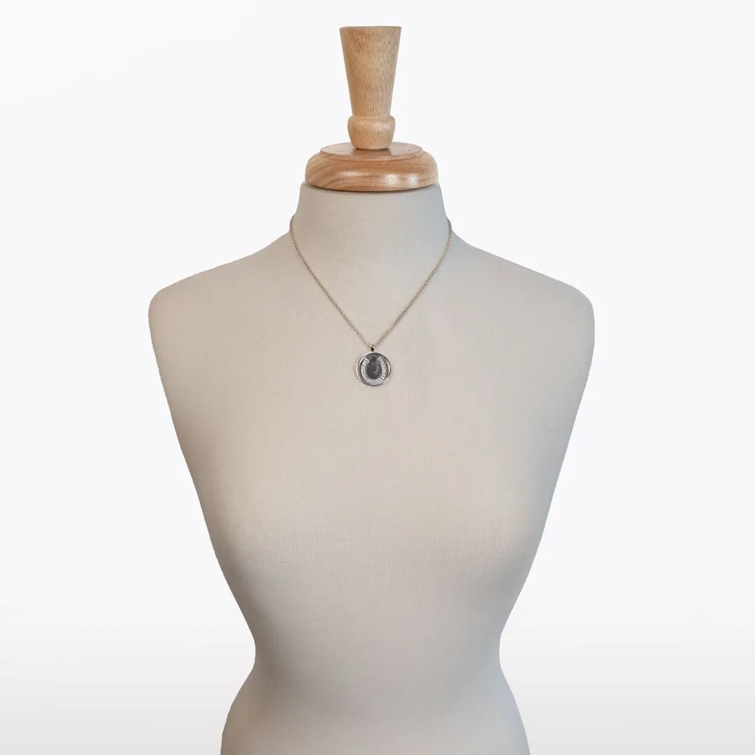 Chauncy Pave Horseshoe Necklace elegant Silver Horseshoe Pendant