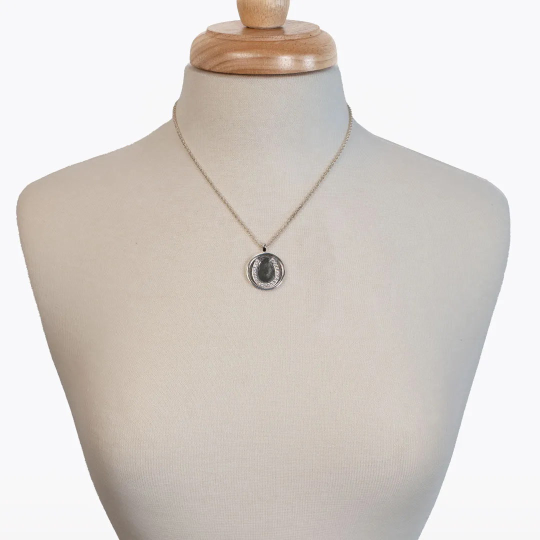 Chauncy Pave Horseshoe Necklace elegant Silver Horseshoe Pendant