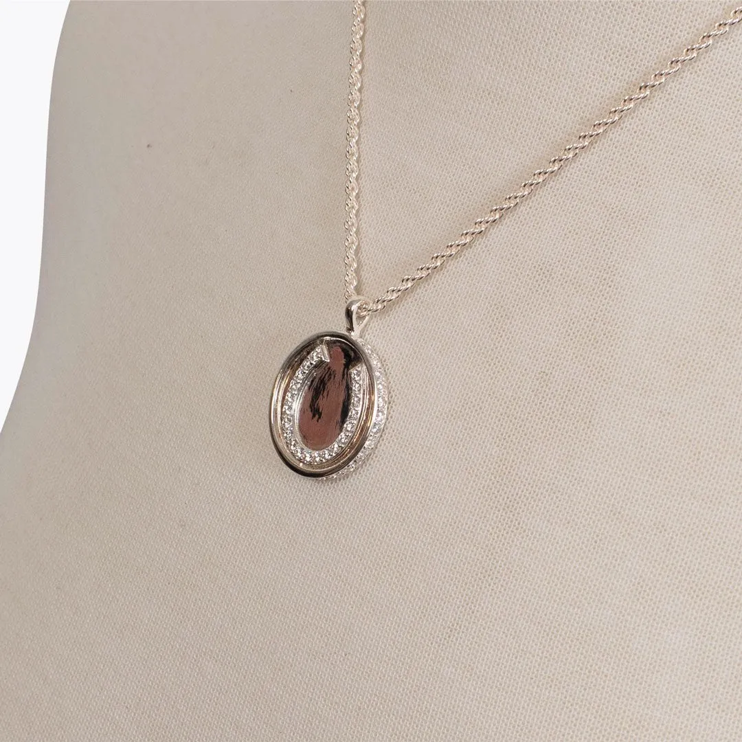 Chauncy Pave Horseshoe Necklace elegant Silver Horseshoe Pendant