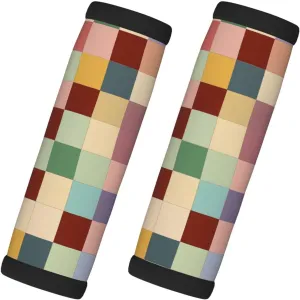 Checkered Colorful Luggage Handles Wrap Grips For Suitcases Luggage Travel Accessories For Airplane 2pcs