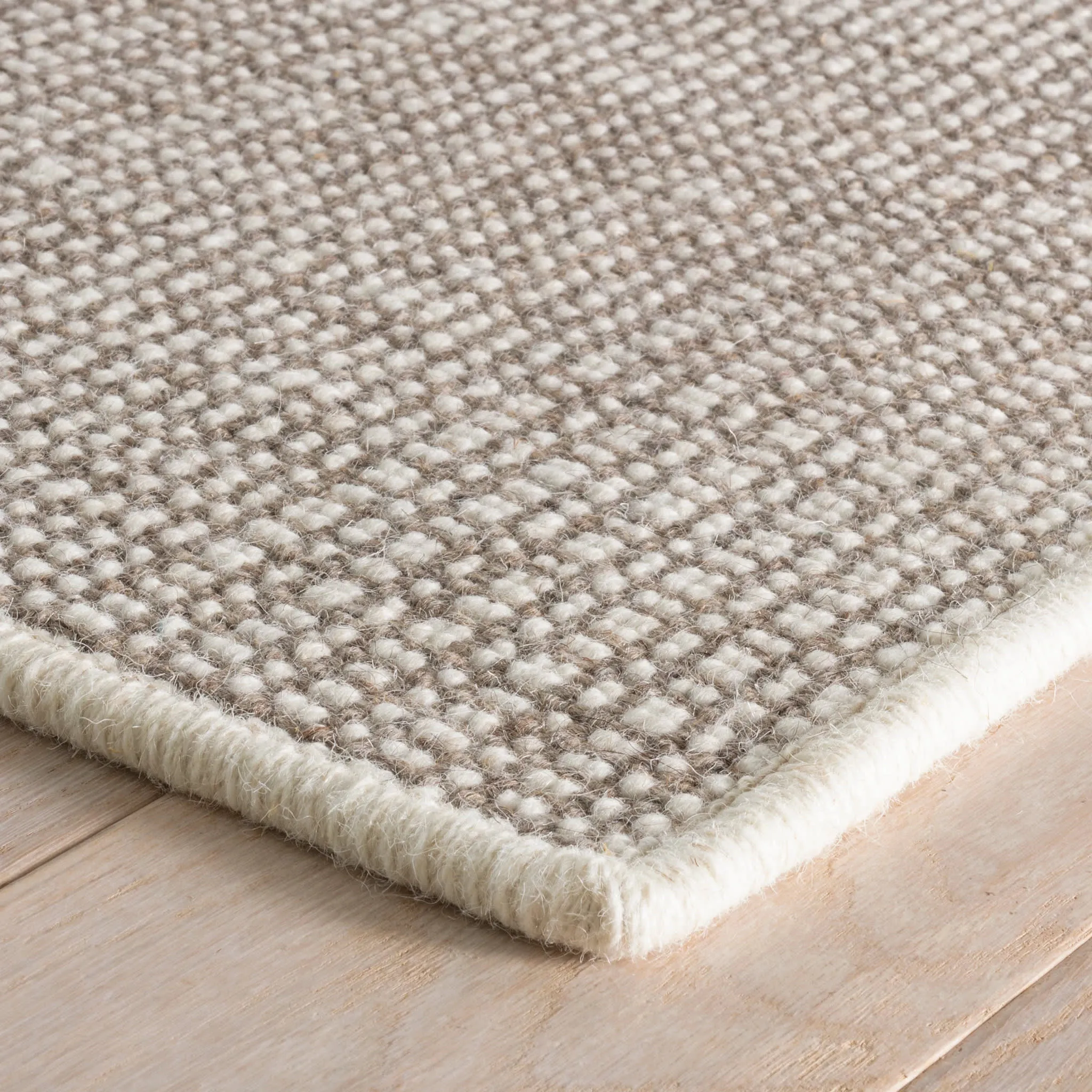 Checkers Flint Woven Wool Custom Rug Swatch With Attached Rug Pad