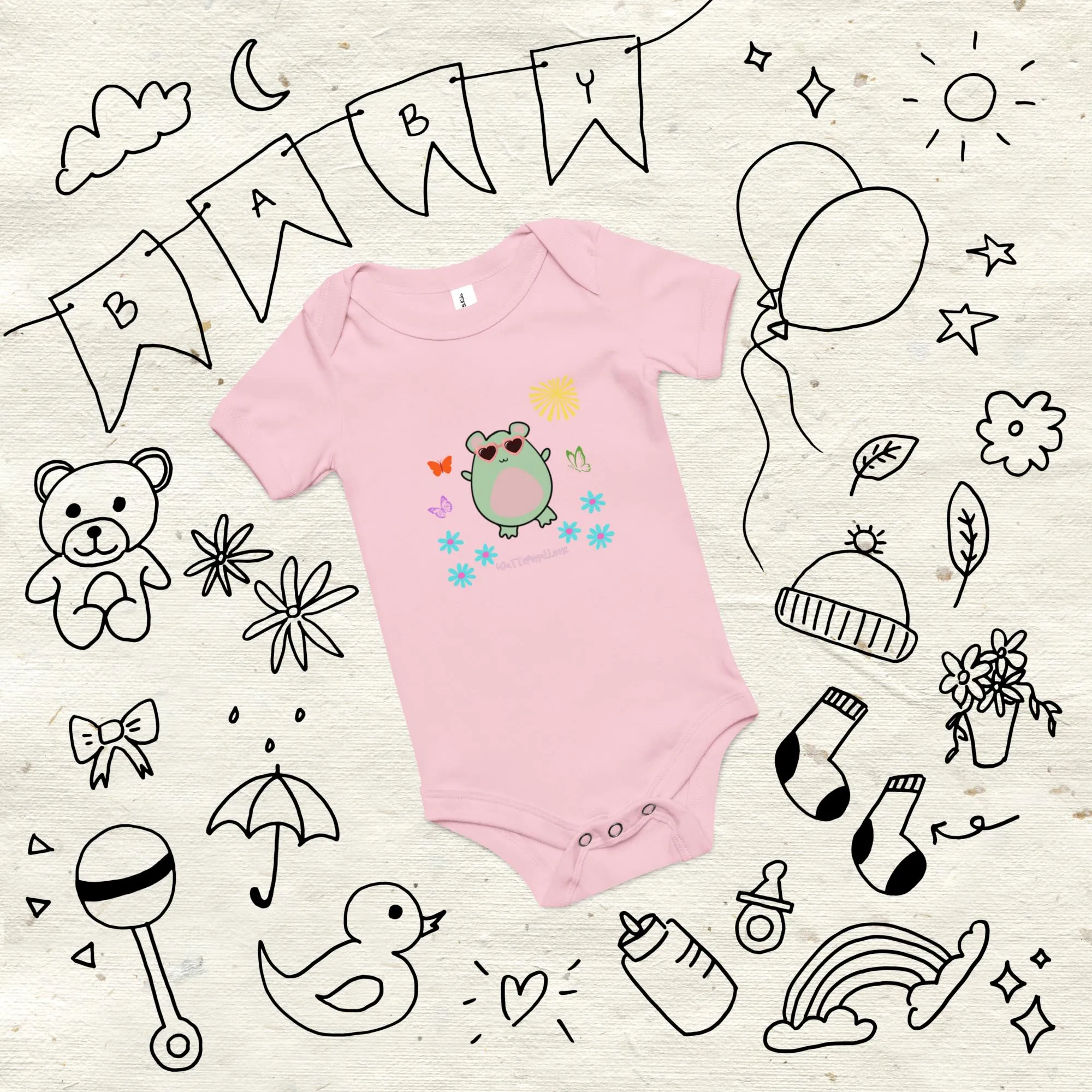 Cheerful Butterflies Baby Short Sleeve One Piece
