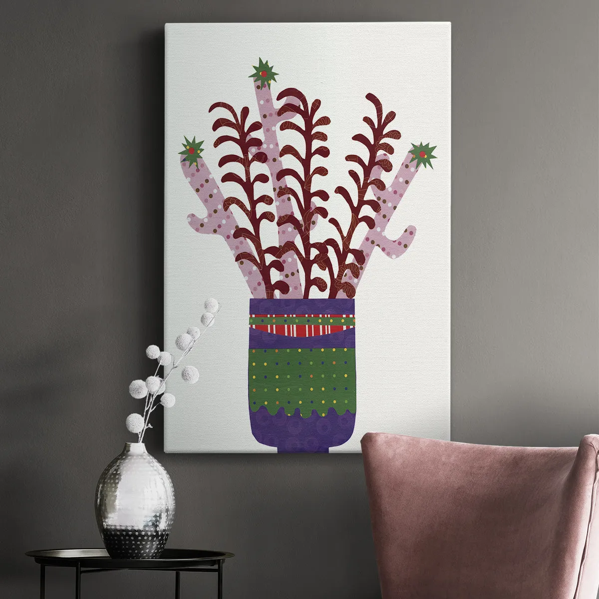 Cheerful Succulent II Premium Gallery Wrapped Canvas - Ready to Hang