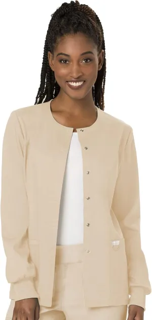Cherokee Scrub Jackets For Woman, Snap Front with 3 Pockets & 2 way Stretch - WW310