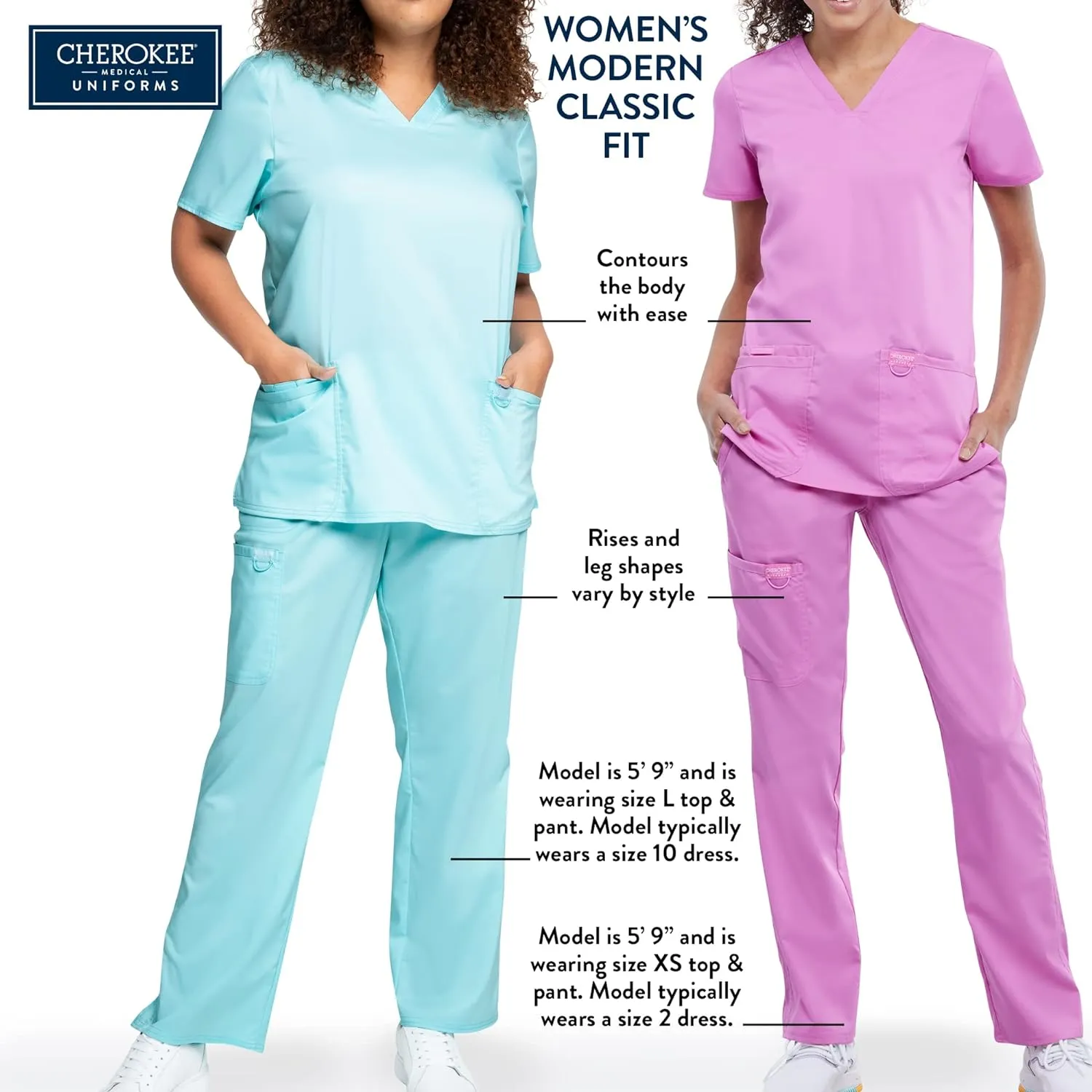 Cherokee Women Scrubs Pant Workwear Core Stretch Mid Rise Pull-On Cargo 4005