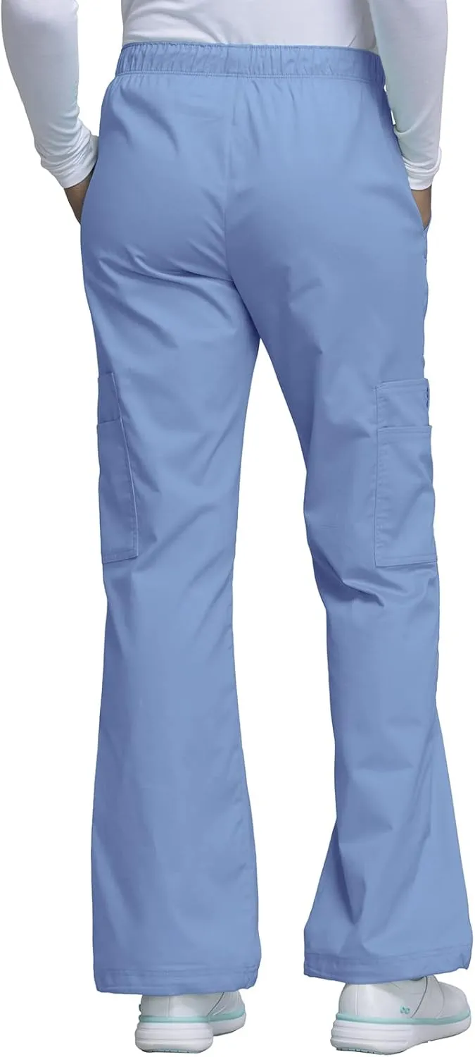 Cherokee Women Scrubs Pant Workwear Core Stretch Mid Rise Pull-On Cargo 4005