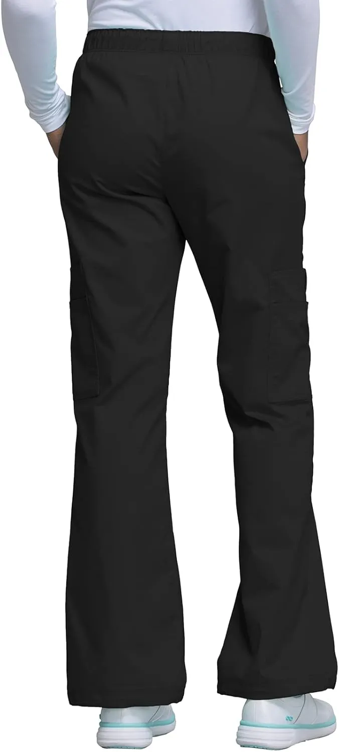 Cherokee Women Scrubs Pant Workwear Core Stretch Mid Rise Pull-On Cargo 4005