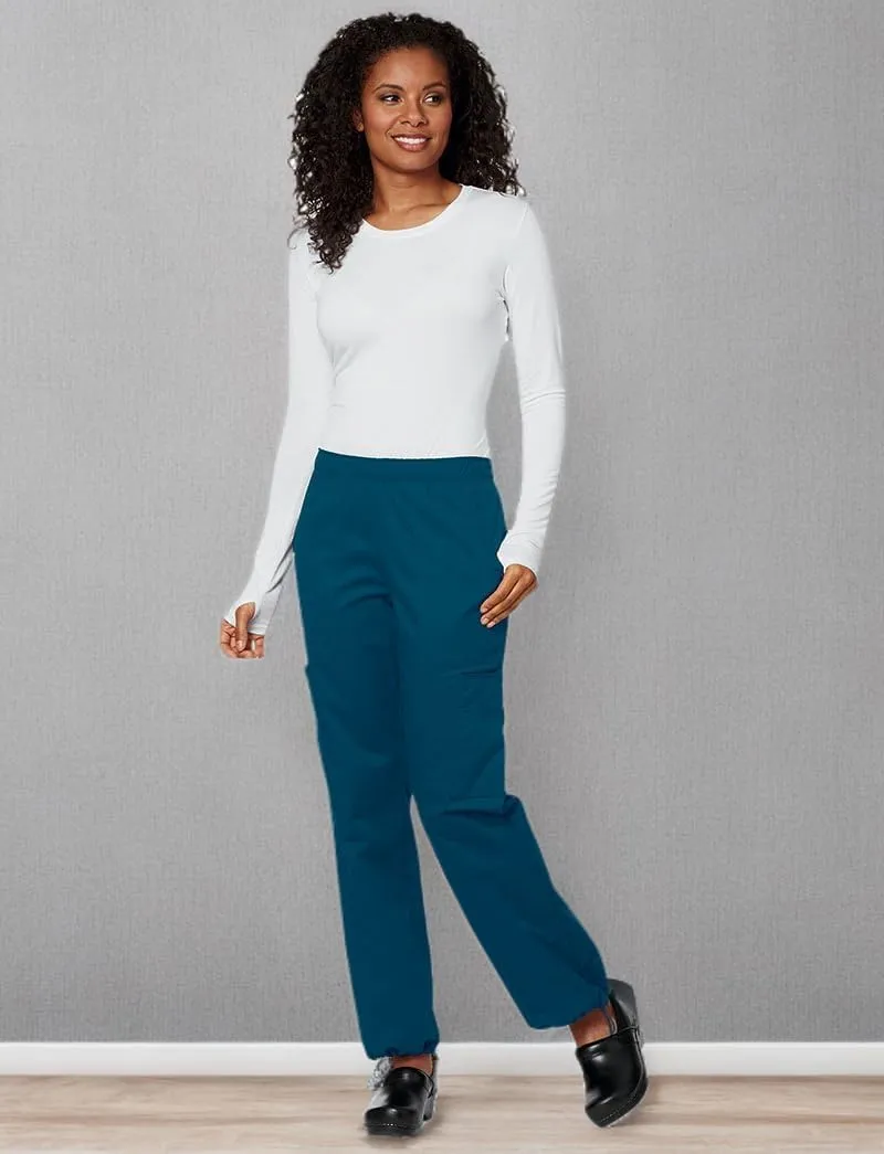 Cherokee Women Scrubs Pant Workwear Core Stretch Mid Rise Pull-On Cargo 4005