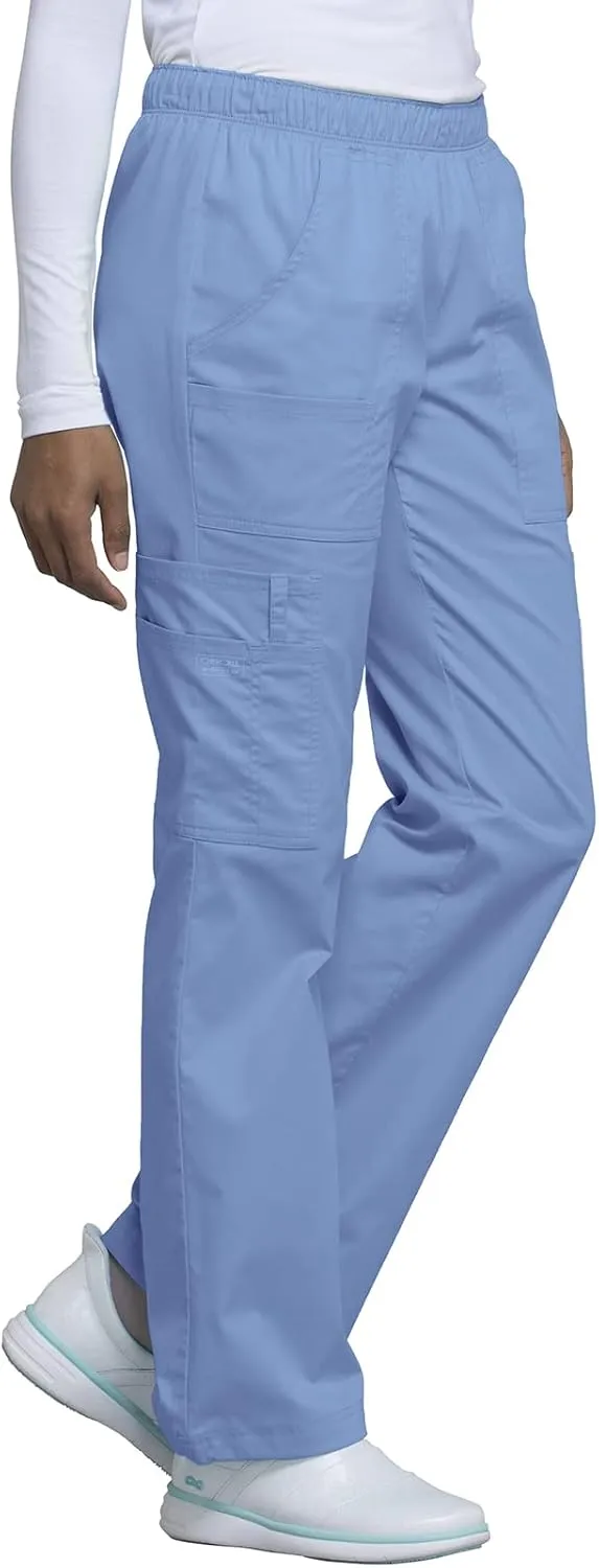 Cherokee Women Scrubs Pant Workwear Core Stretch Mid Rise Pull-On Cargo 4005