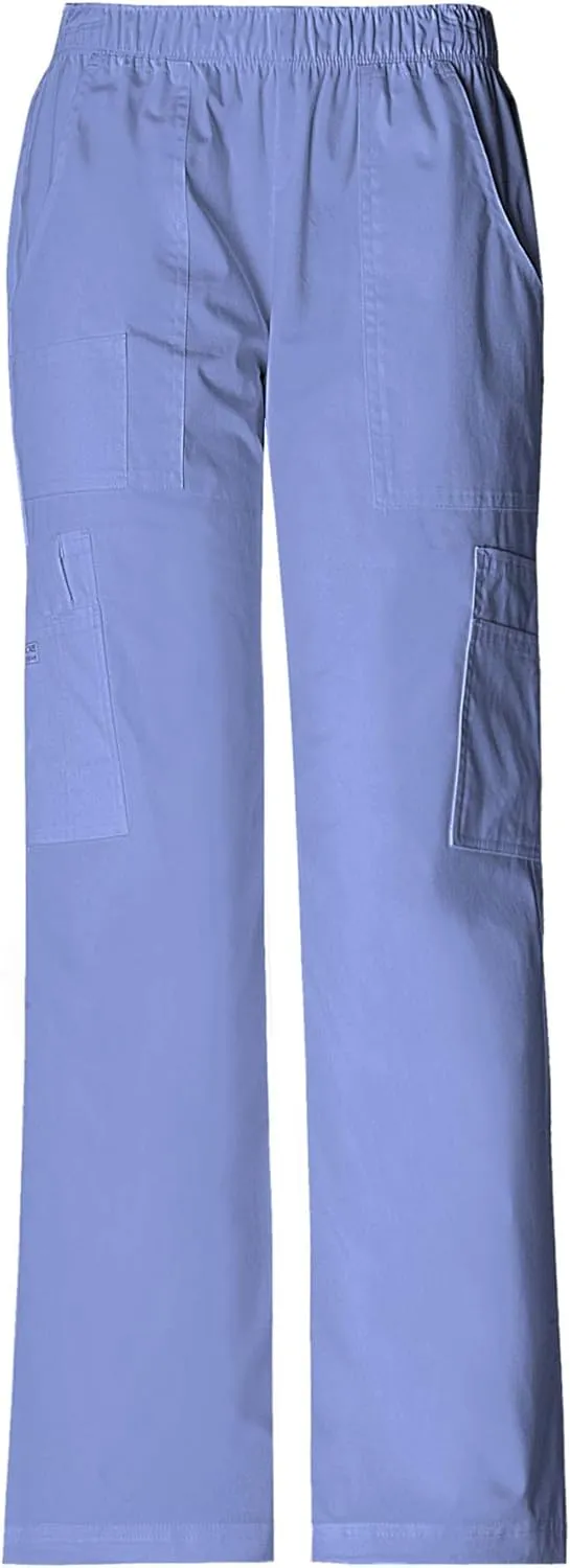 Cherokee Women Scrubs Pant Workwear Core Stretch Mid Rise Pull-On Cargo 4005