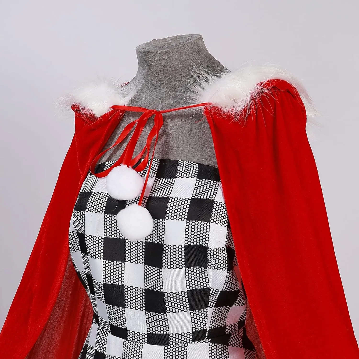 Cindy Lou Who Costume Christmas Costume Women Dress Holiday Party Outfits with Cloak Accessories