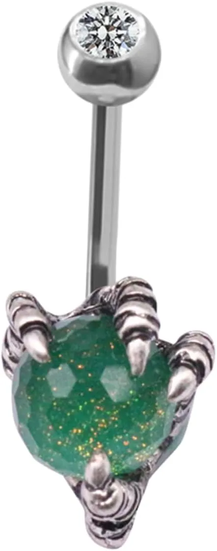 Claw Charm Stainless Steel Belly Button Ring for Women Navel Piercing Jewelry Easy to Screw and Off for Outfits and Special Occasions Dazzling Vintage Style