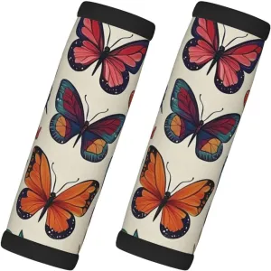 Colorful Butterflies Luggage Handles Wrap Grips For Suitcases Luggage Travel Accessories For Airplane 2pcs
