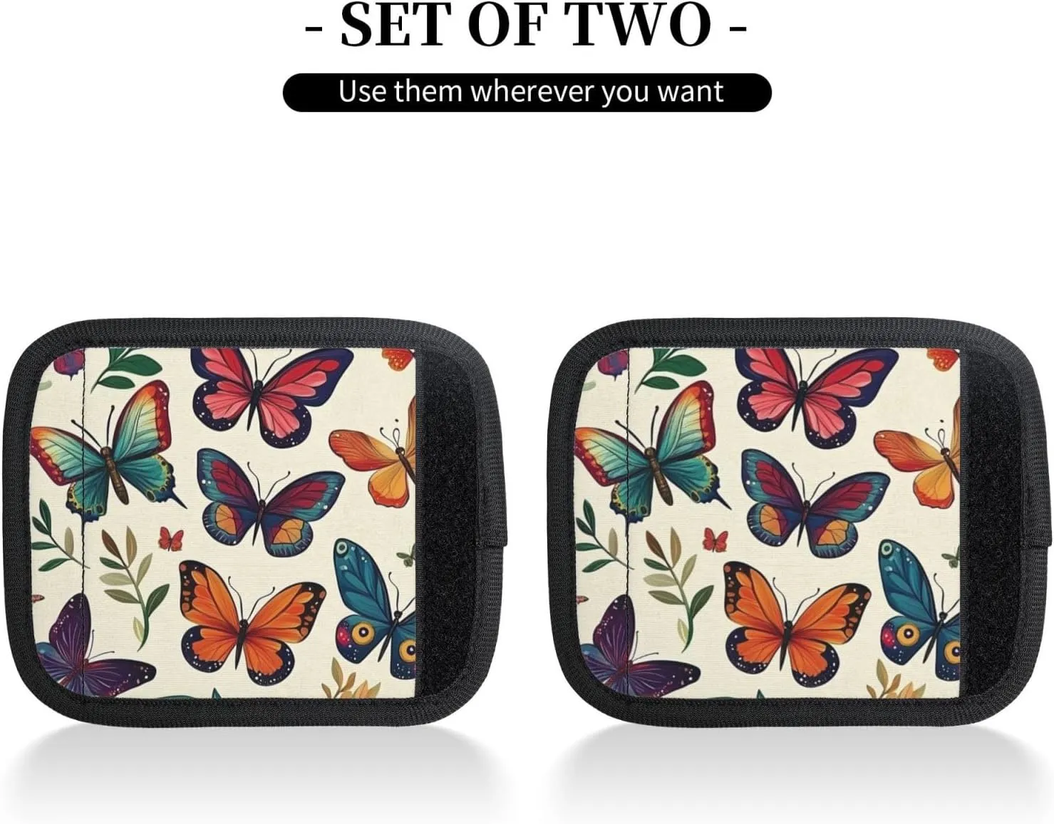 Colorful Butterflies Luggage Handles Wrap Grips For Suitcases Luggage Travel Accessories For Airplane 2pcs