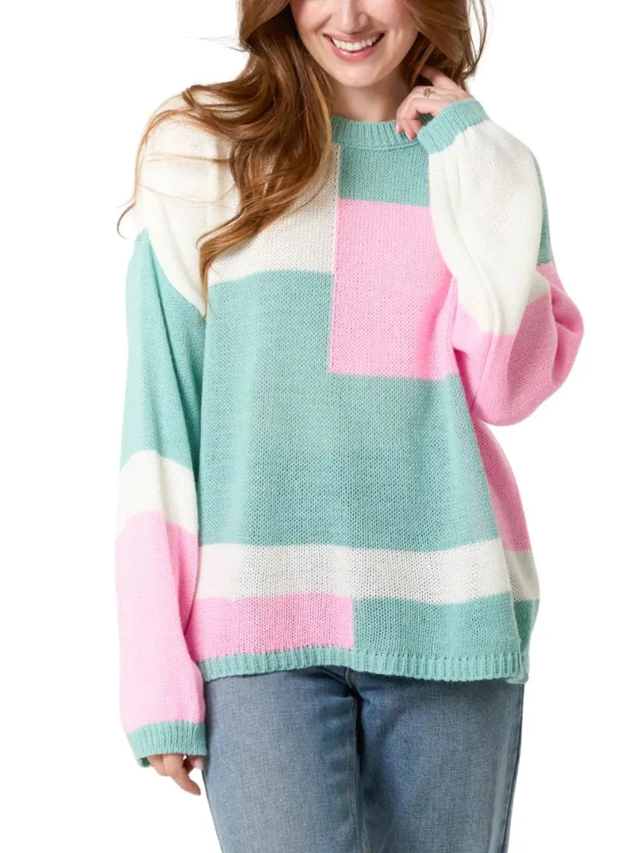 Colour Block Knit Jumper