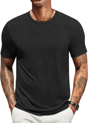 COOFANDY Men's T Shirts Short Sleeve Soft Crew Neck Lightweight Tee Shirts Casual Summer Basic Tops