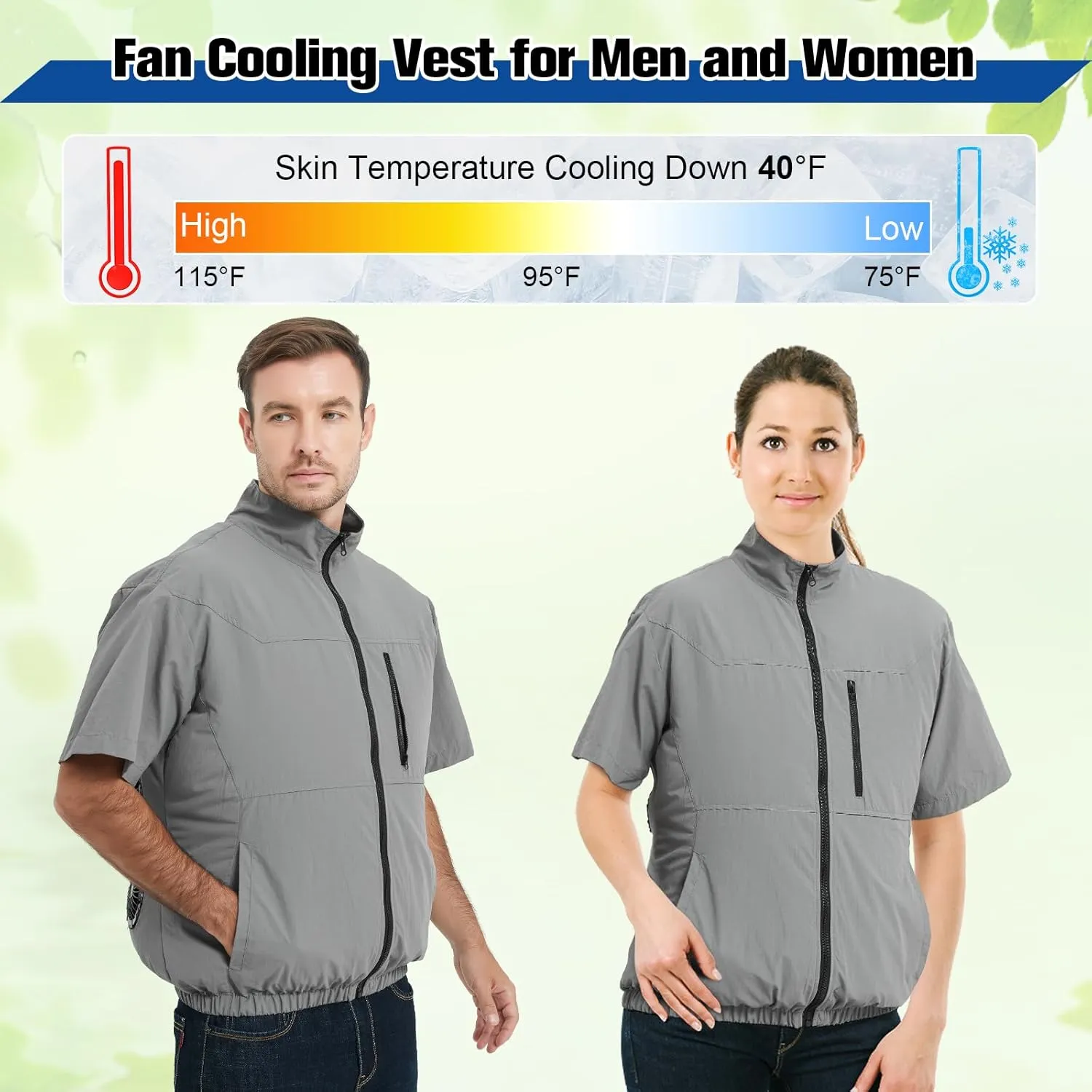 Cooling Vest for Men with 10000mAh Battery Pack, 4PCS Fan 7.4V Electric Cooling Air-Conditioned Clothing Vest Jacket