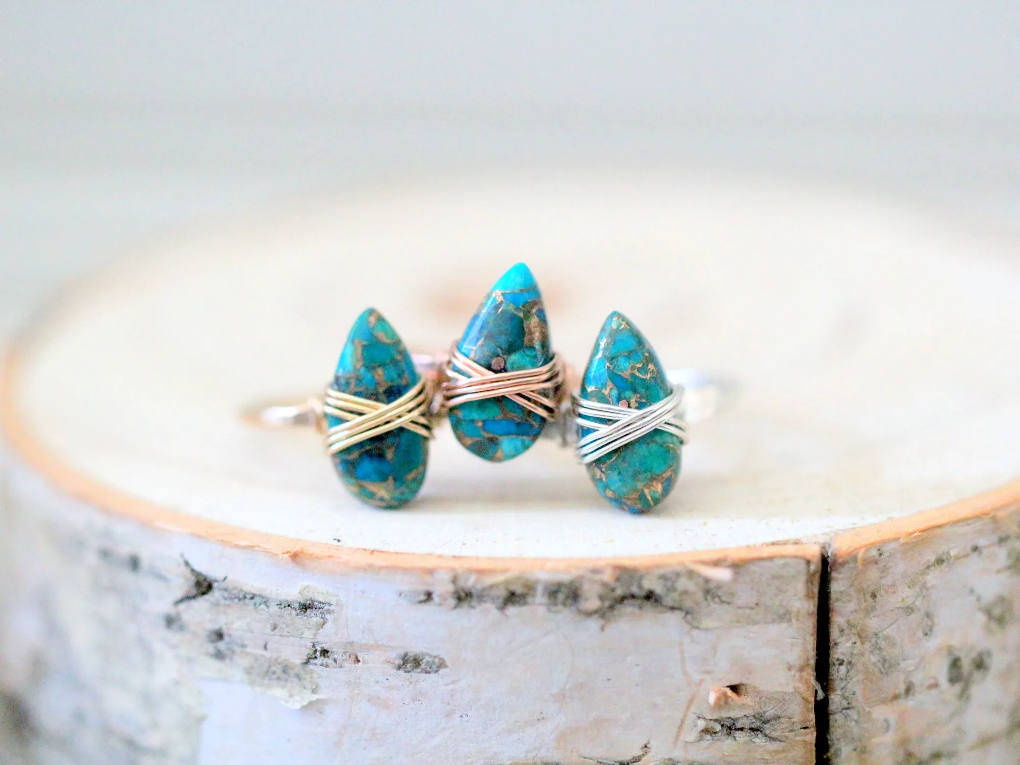 Copper Turquoise Necklace - Classic Blue