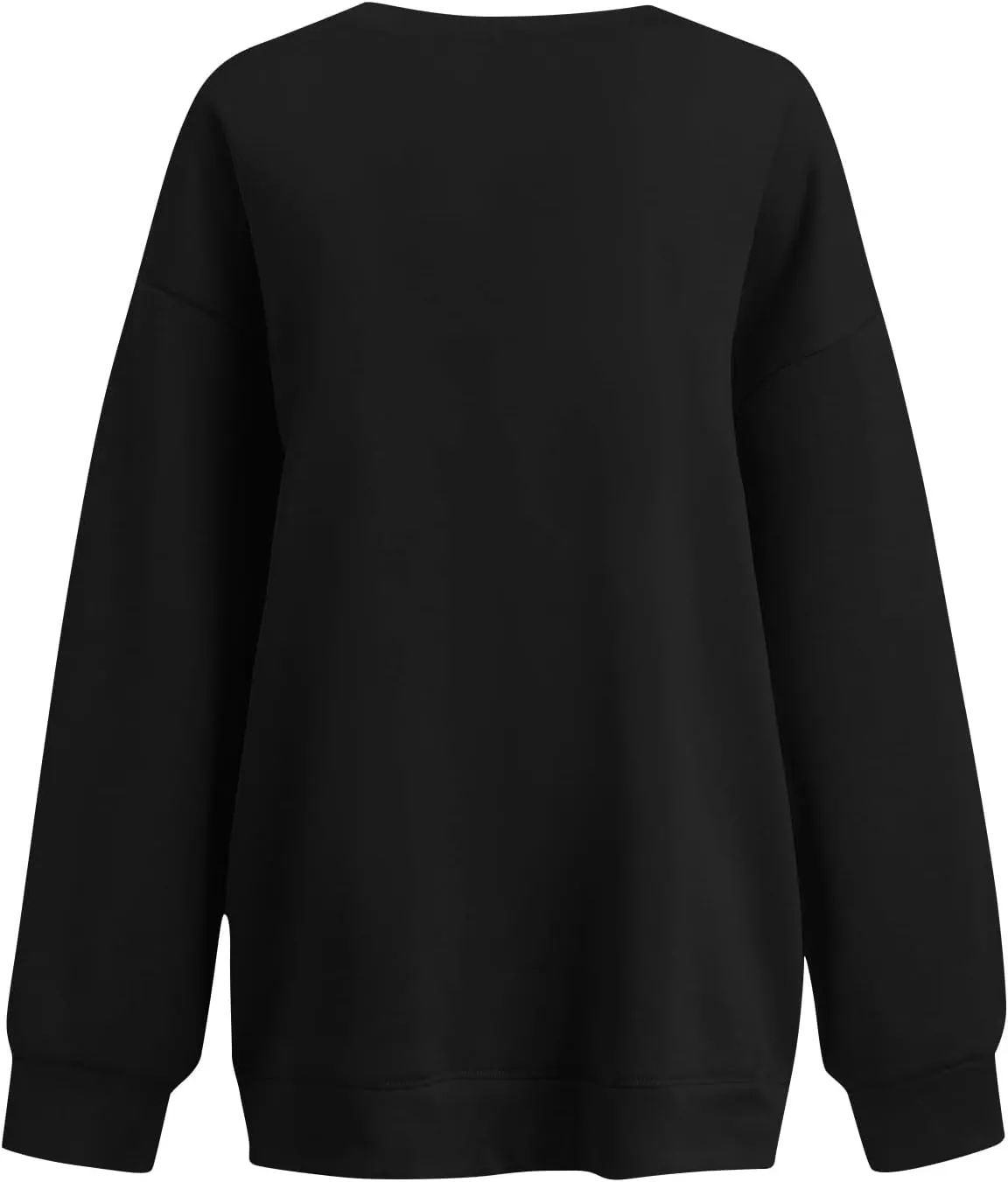Crew Neck Sweatshirts Women Fleece Pullover Oversized Crewneck Sweatshirt Preppy Drop Shoulder Plain Y2K Hoodie