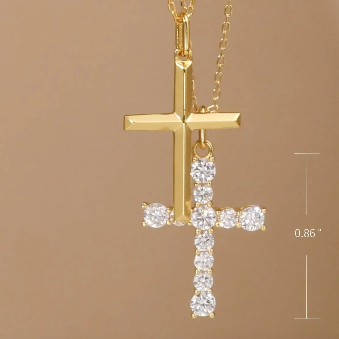 Cubic Zirconia Cross Pendant Necklace