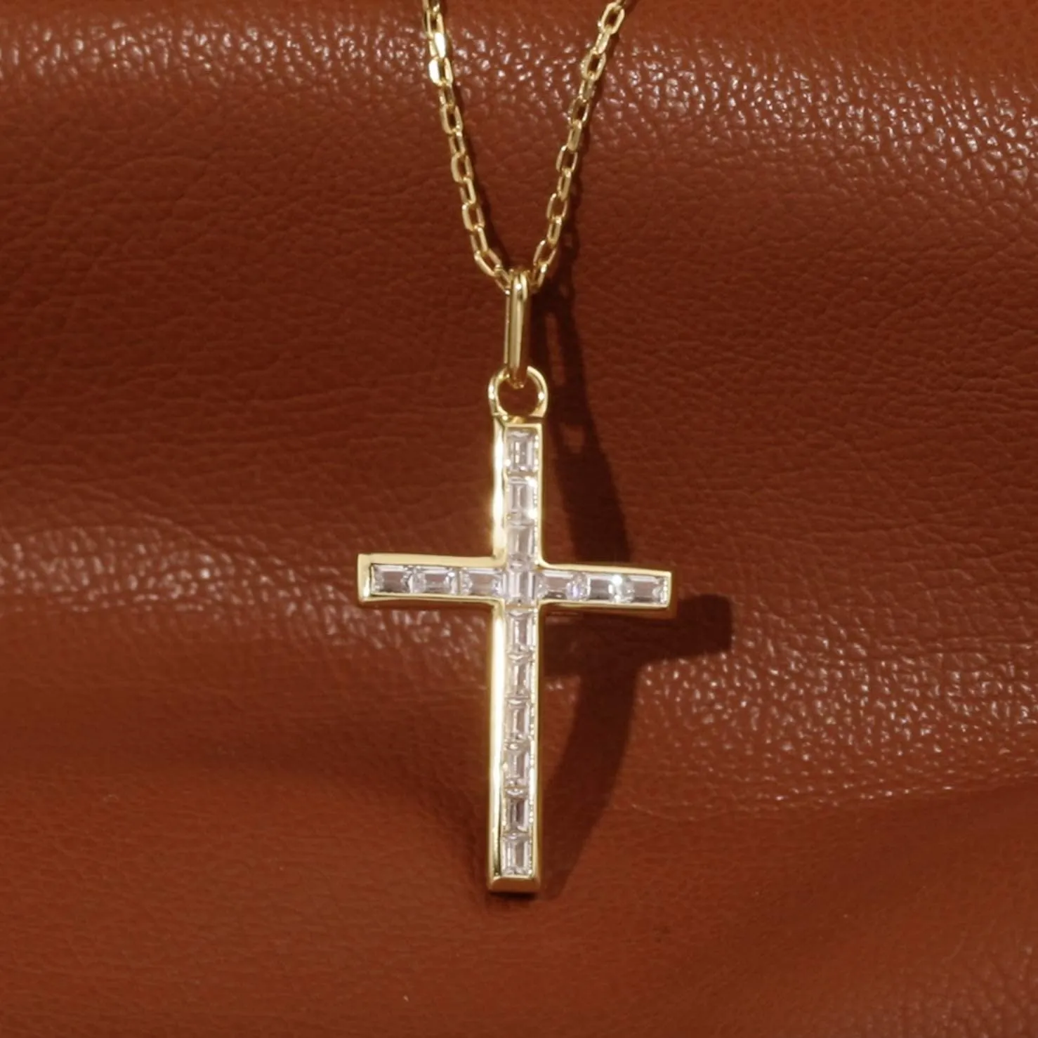 Cubic Zirconia Cross Pendant Necklace