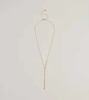 Dainty Sparkle Rhinestone Lariat Necklace