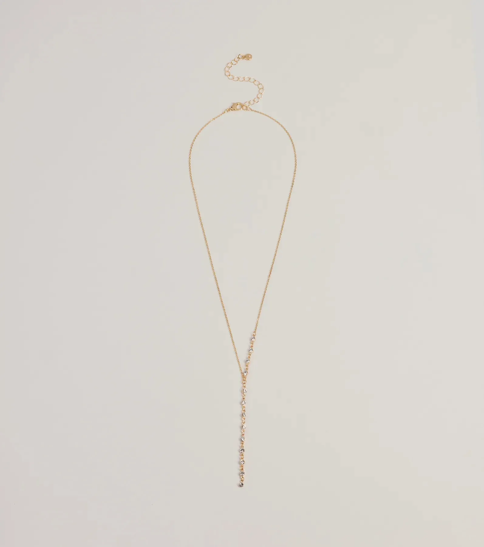 Dainty Sparkle Rhinestone Lariat Necklace