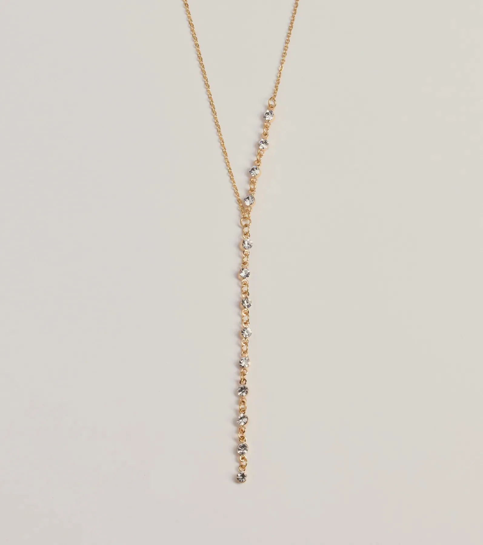 Dainty Sparkle Rhinestone Lariat Necklace