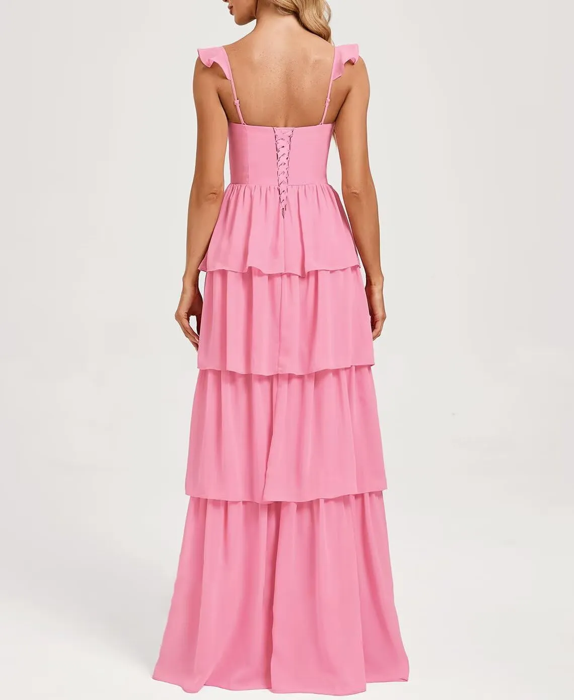Dessiny Tiered Ruffles Bridesmaid Dresses 2025 for Women Chiffon Formal Evening Dresses with Ruffles DE423