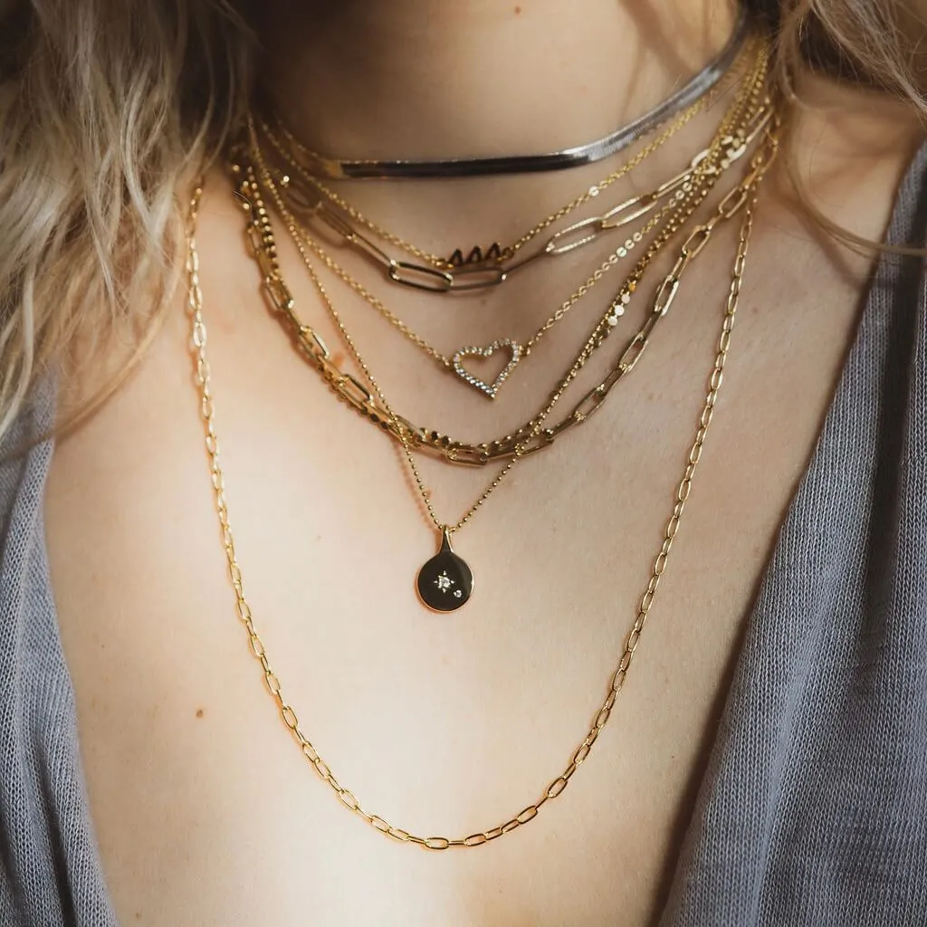 Diamond Heart Choker Necklace