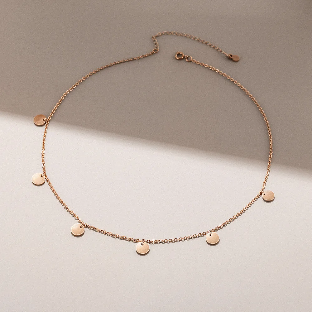 Discs Dangle Charm Necklace