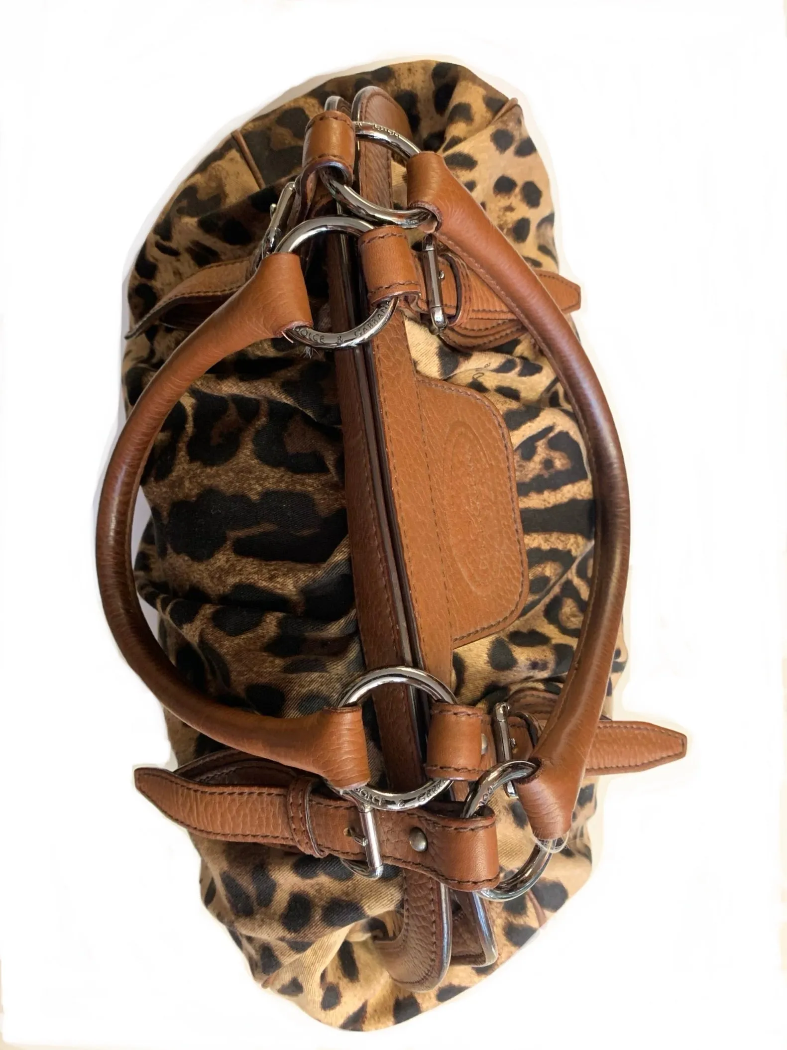 DOLCE & GABBANA LEOPARD SATCHEL HANDBAG