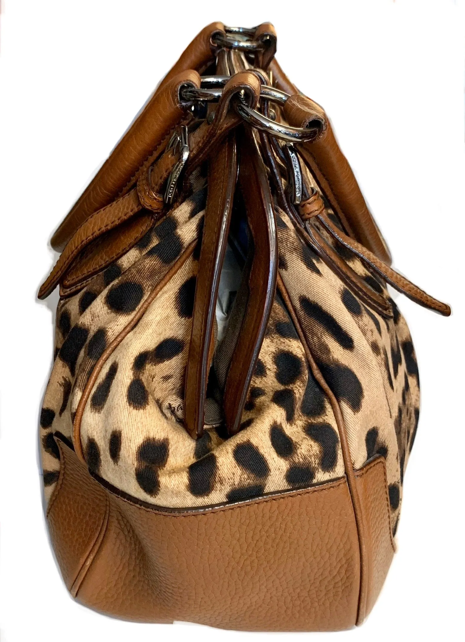 DOLCE & GABBANA LEOPARD SATCHEL HANDBAG