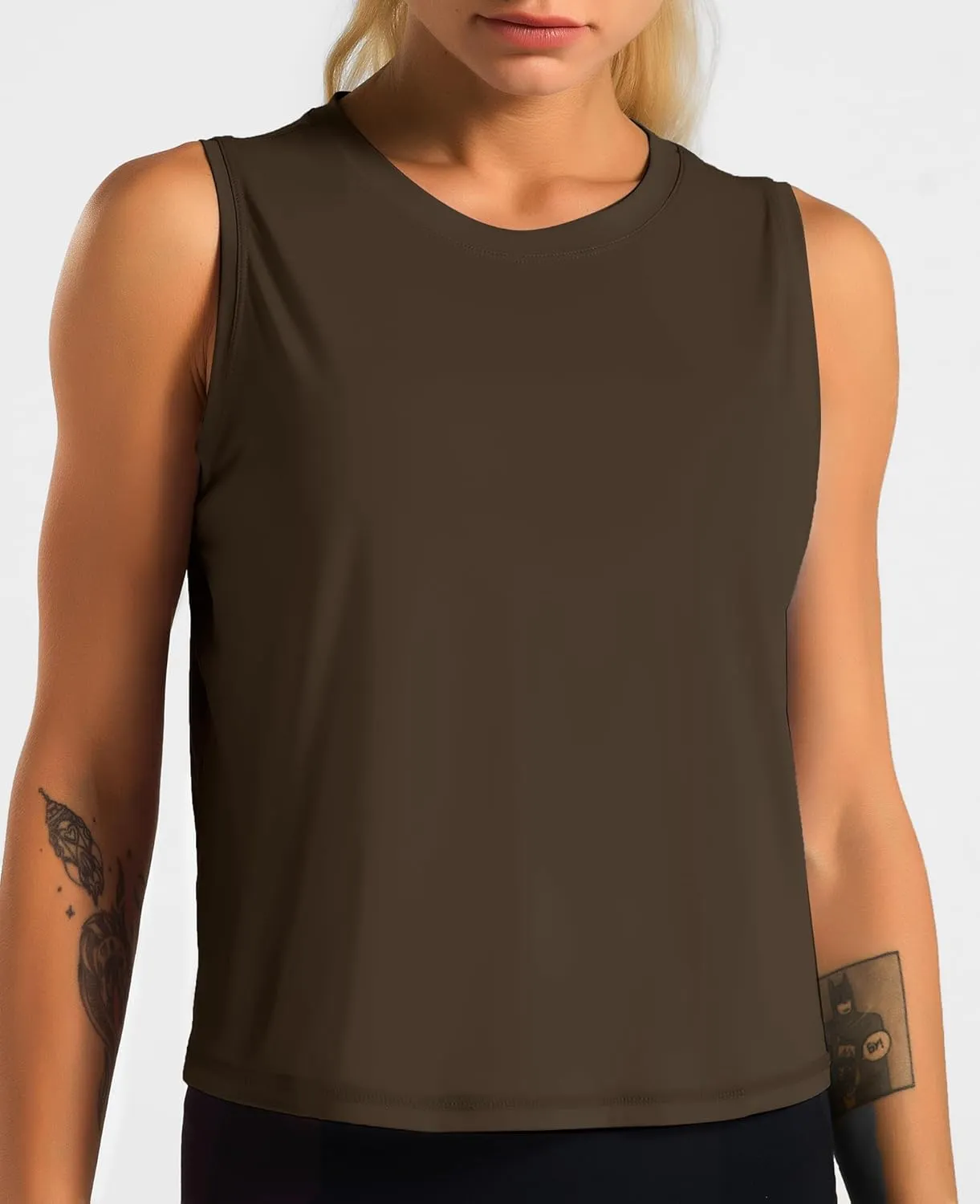 Dragon Fit Women Sleeveless Yoga Tops Workout Cool T-Shirt Running Short Tank Crop Tops