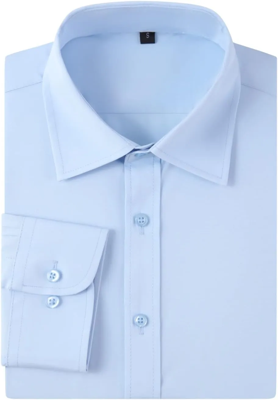 Dress Shirts for Men's Long Sleeve Button Down Shirt Slim Fit Business Formal Stretch Shirt