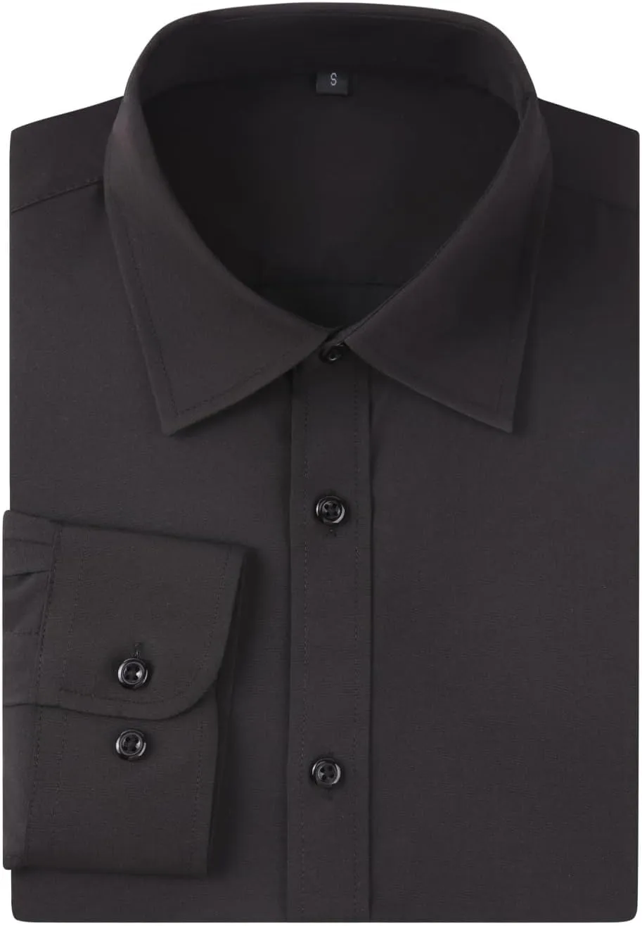 Dress Shirts for Men's Long Sleeve Button Down Shirt Slim Fit Business Formal Stretch Shirt